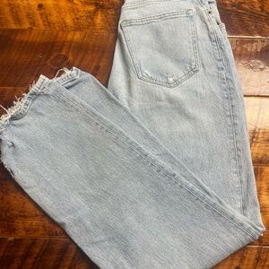 Abercrombie & Fitch Light Blue Straight Leg Jeans (high rise, curve love)